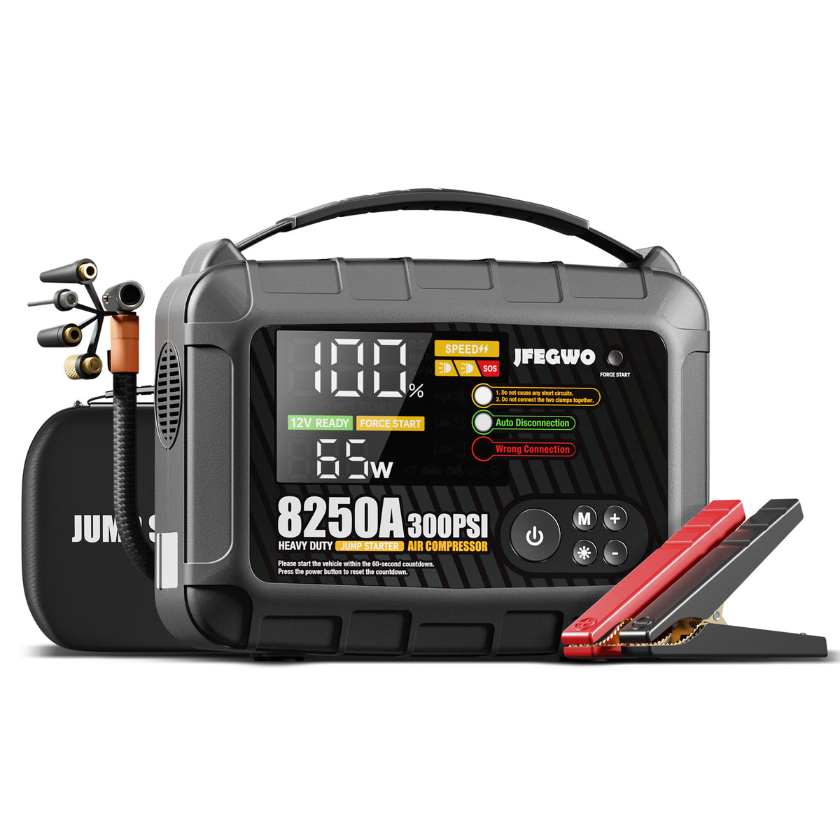 JFEGWO 8250A Jump Starter with Air Compressor