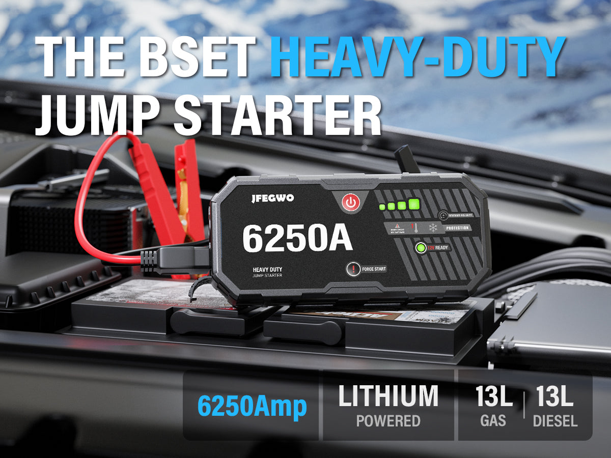 JFEGWO 6250A Jump Starter per auto con potenziatore di batterie