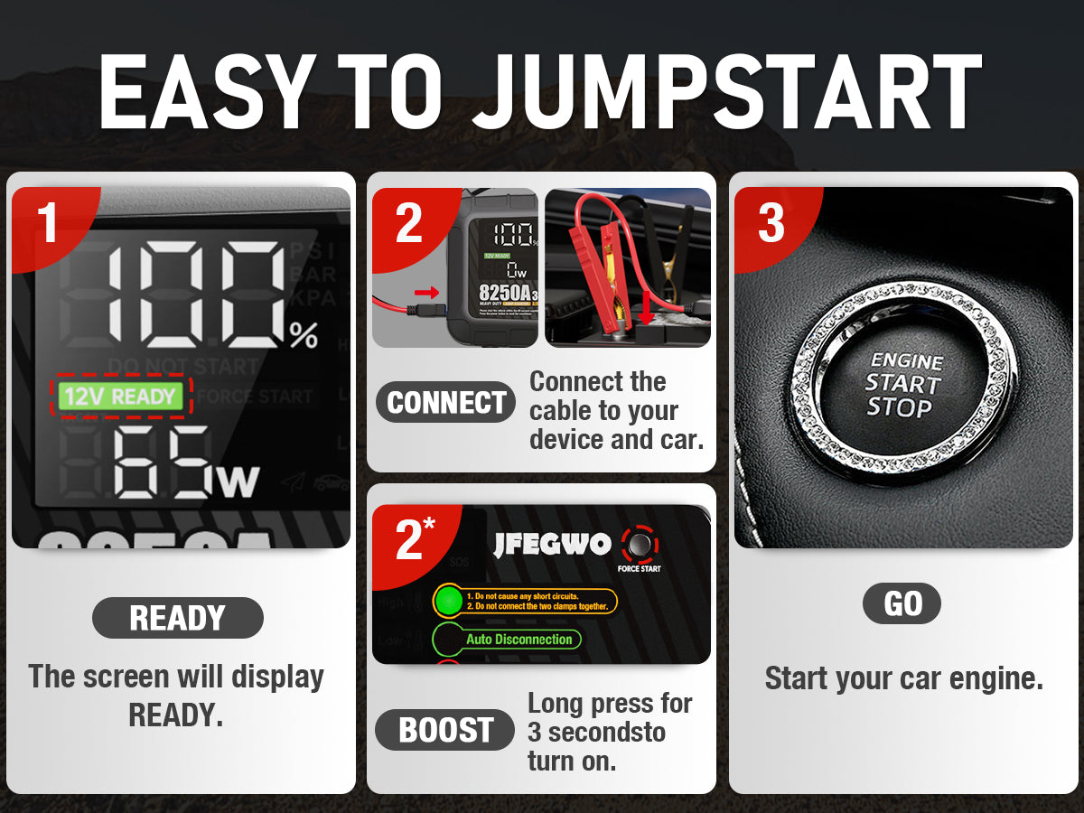 JFEGWO 8250A Jump Starter with Air Compressor