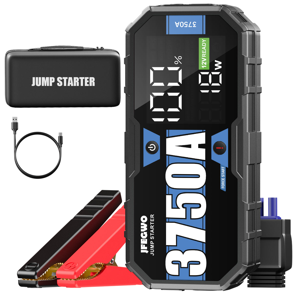 JFEGWO 3750A Pro Jump Starter Booster per batteria auto Power Bank