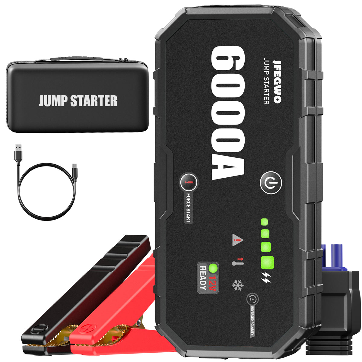 JFEGWO 6000A Auto Jump Starter Akku Ladegerät