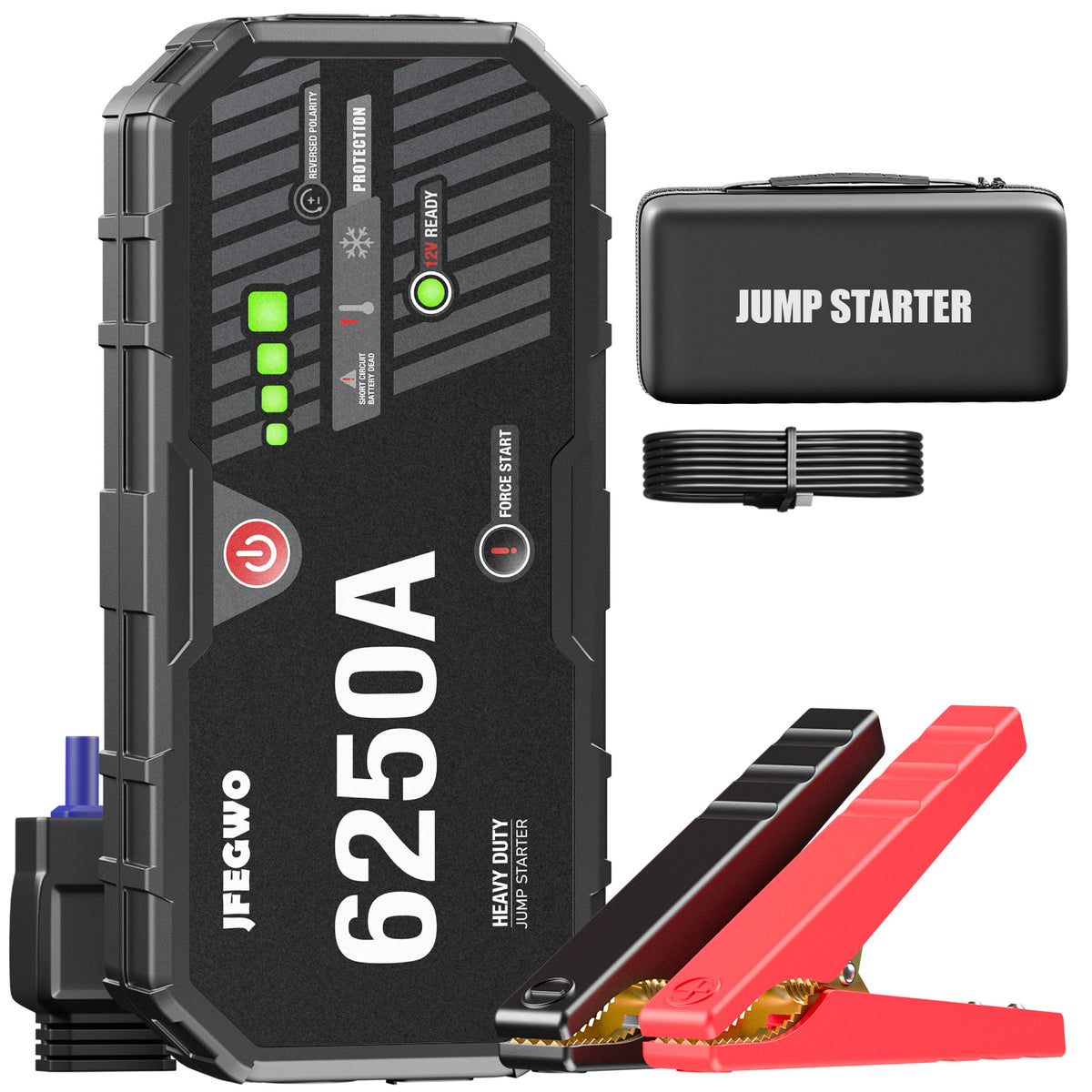 JFEGWO 6250A Jump Starter per auto con potenziatore di batterie