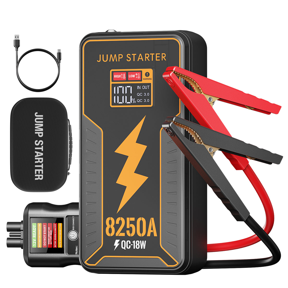 JFEGWO F65 8250A Autobatterie-Starthilfe-Starthilfebox im Taschenformat